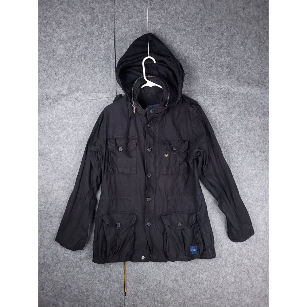 Roark Revival Jacket Coat Men's Small Chore Hooded Pockets Full Zip Buttons